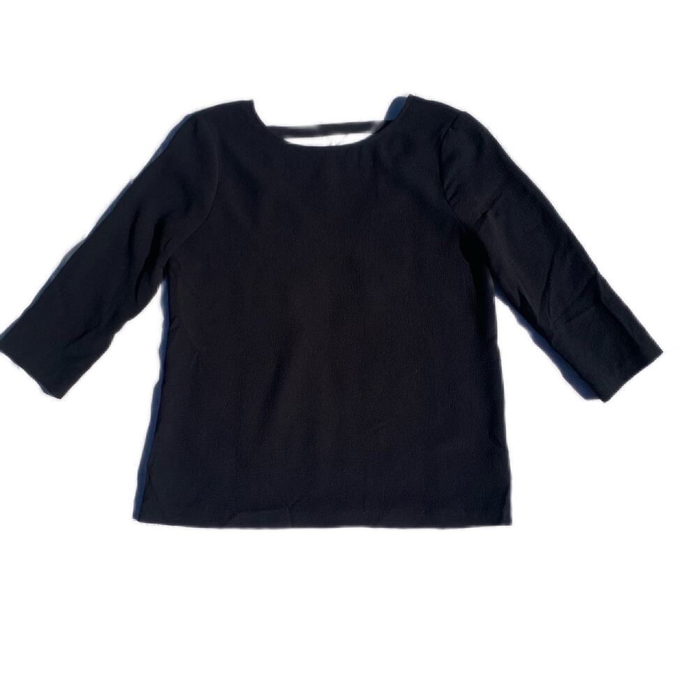 Theory Black Back cut out Long mid sleeve blouse Medium